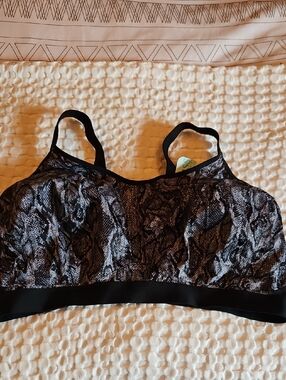 Goddess Black Lace Mesh Sports Bralette